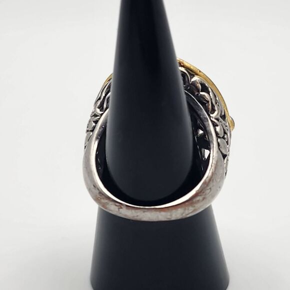 18K GE Silver Tone & Clear CZ Ring (9) - Picture 4 of 8